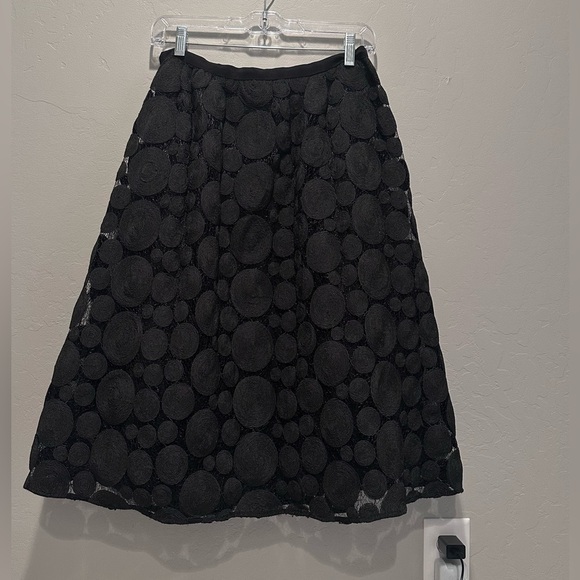 Anthropologie Tracy Reese Black Raffia Circle Lace Midi Skirt Sz 4 - Picture 6 of 15